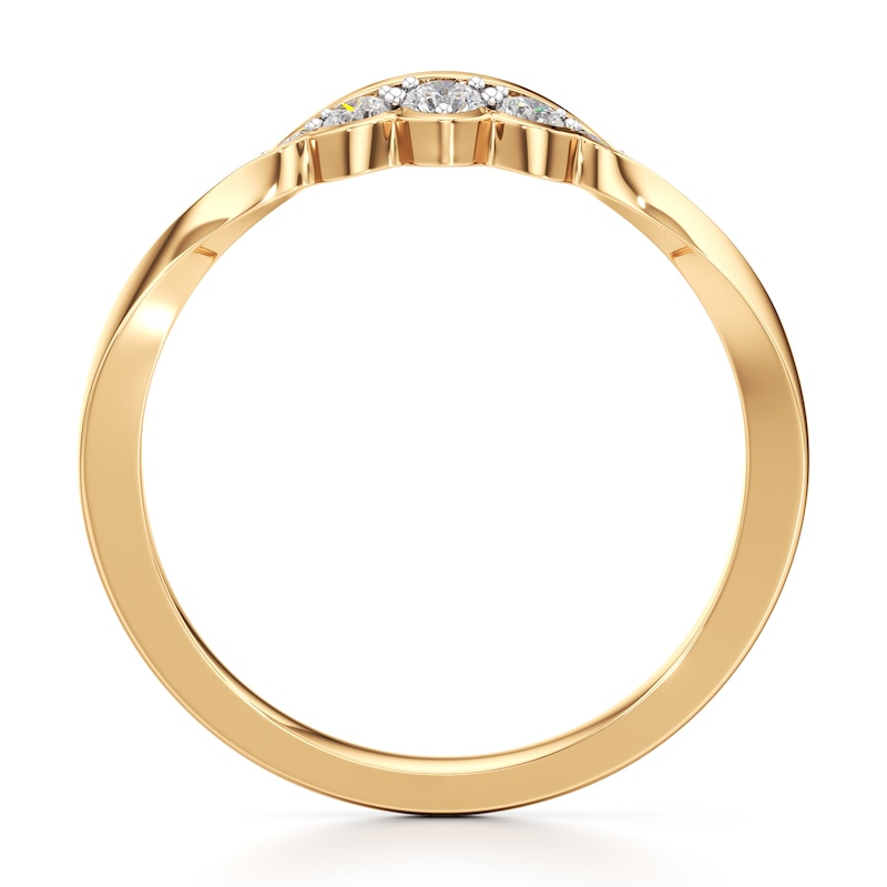 Main Image 2 of J'Lure Lab-Grown Diamond Scalloped Wedding Band 1/8 ct tw 18K Yellow Gold