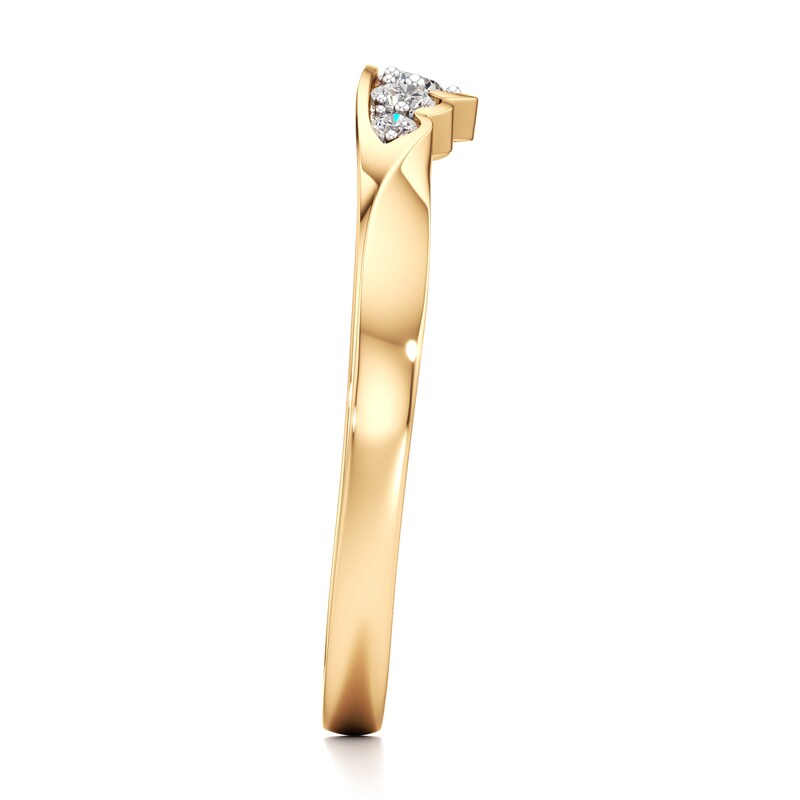 Main Image 3 of J'Lure Lab-Grown Diamond Scalloped Wedding Band 1/8 ct tw 18K Yellow Gold