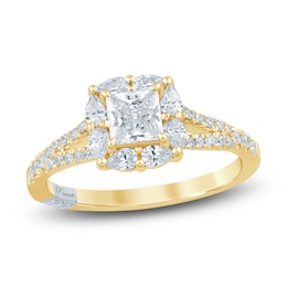 Pnina Tornai Princess-Cut Diamond Halo Engagement Ring 7/8 ct tw 14K Yellow Gold