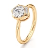 Thumbnail Image 4 of J'Lure Hexagon Step-Cut Lab-Created Diamond Half-Halo Engagement Ring 1 ct tw 18K Yellow Gold