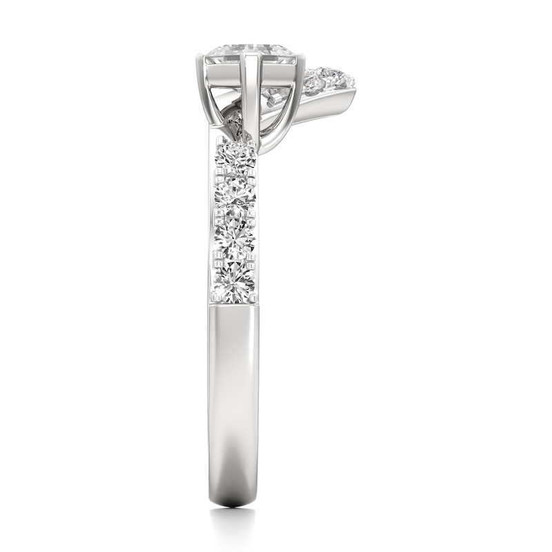 Main Image 3 of J'Lure Square-Emerald Step-Cut Lab-Created Diamond Contour Wedding Band 3/4 ct tw 18K White Gold