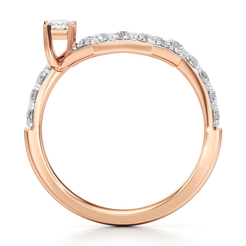 Main Image 2 of J'Lure Imperial-Emerald Step-Cut Lab-Grown Diamond Contour Wedding Band 7/8 ct tw 18K Rose Gold
