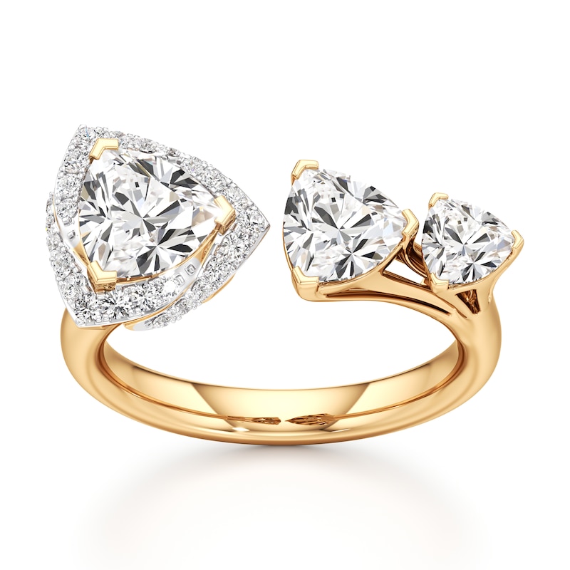 Main Image 1 of J'Lure Trillion Curved Brilliant-Cut Lab-Grown Diamond Engagement Ring 2-1/5 ct tw 18K Yellow Gold
