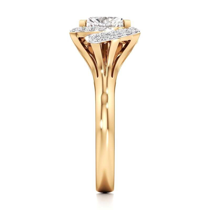 Main Image 3 of J'Lure Trillion Curved Brilliant-Cut Lab-Grown Diamond Engagement Ring 2-1/5 ct tw 18K Yellow Gold