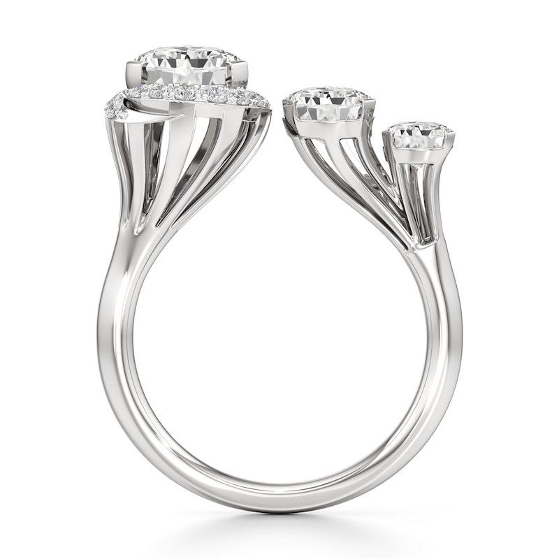 Main Image 2 of J'Lure Pear Step-Cut Lab-Grown Diamond Engagement Ring 3-5/8 ct tw 18K White Gold