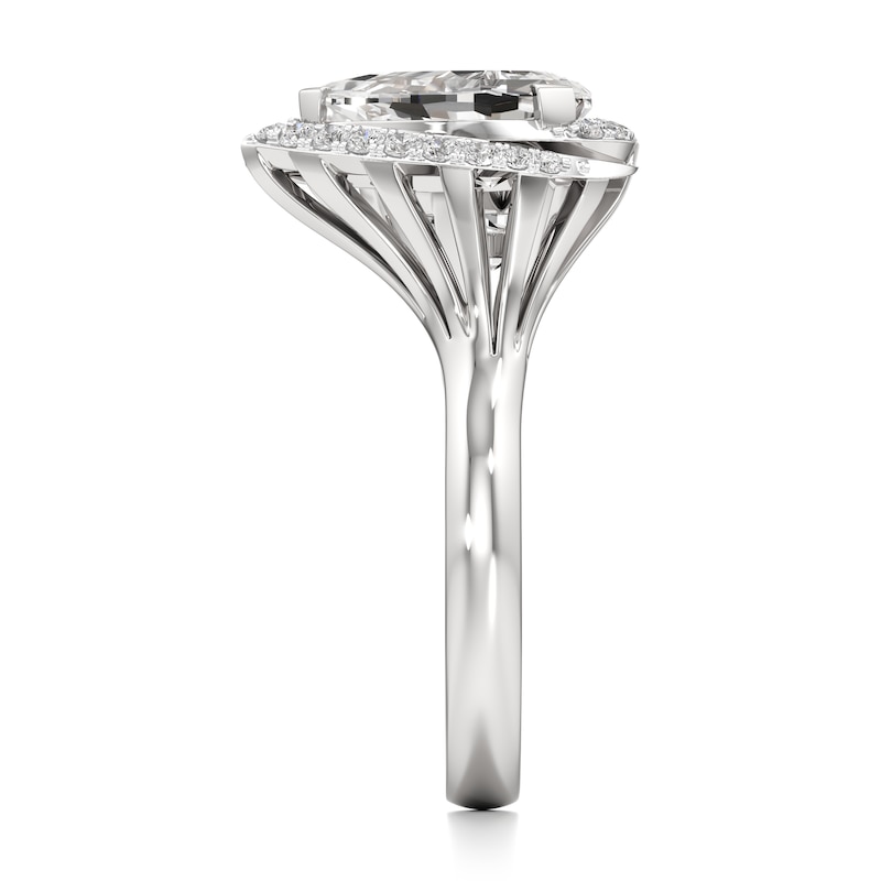 Main Image 3 of J'Lure Pear Step-Cut Lab-Grown Diamond Engagement Ring 3-5/8 ct tw 18K White Gold