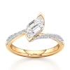 Thumbnail Image 1 of J'Lure Leaf Step-Cut Lab-Grown Diamond Bypass Engagement Ring 1-1/3 ct tw 18K Yellow Gold