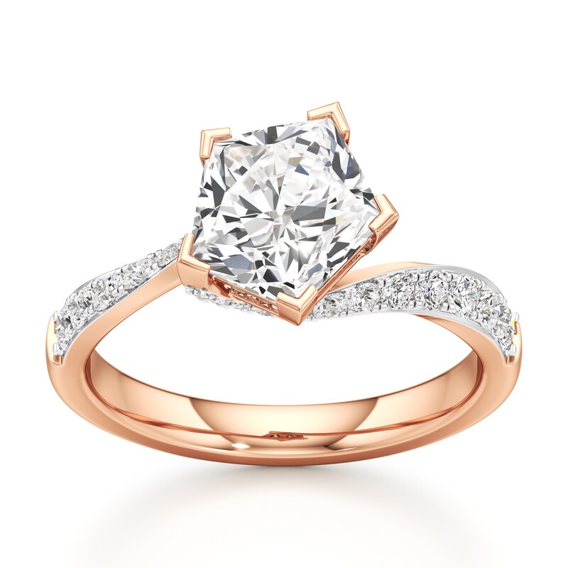 Main Image 1 of J'Lure Pentagon Brilliant-Cut Lab-Grown Diamond Bypass Engagement Ring 2-3/8 ct tw 18K Rose Gold