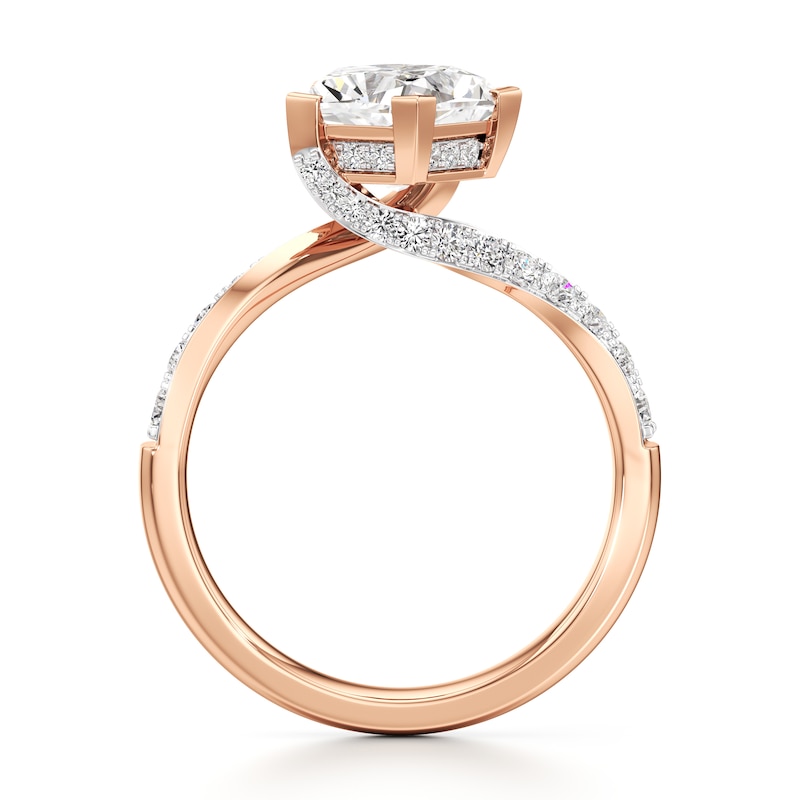 Main Image 2 of J'Lure Pentagon Brilliant-Cut Lab-Grown Diamond Bypass Engagement Ring 2-3/8 ct tw 18K Rose Gold
