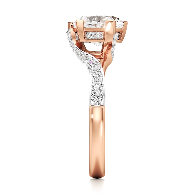 Main Image 3 of J'Lure Pentagon Brilliant-Cut Lab-Grown Diamond Bypass Engagement Ring 2-3/8 ct tw 18K Rose Gold