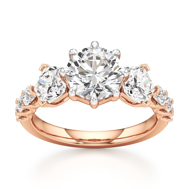 Main Image 1 of J'Lure Octagon Brilliant-Cut Lab-Grown Diamond Engagement Ring 3-1/2 ct tw 18K Rose Gold