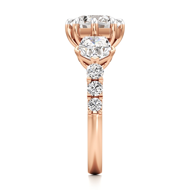 Main Image 3 of J'Lure Octagon Brilliant-Cut Lab-Grown Diamond Engagement Ring 3-1/2 ct tw 18K Rose Gold