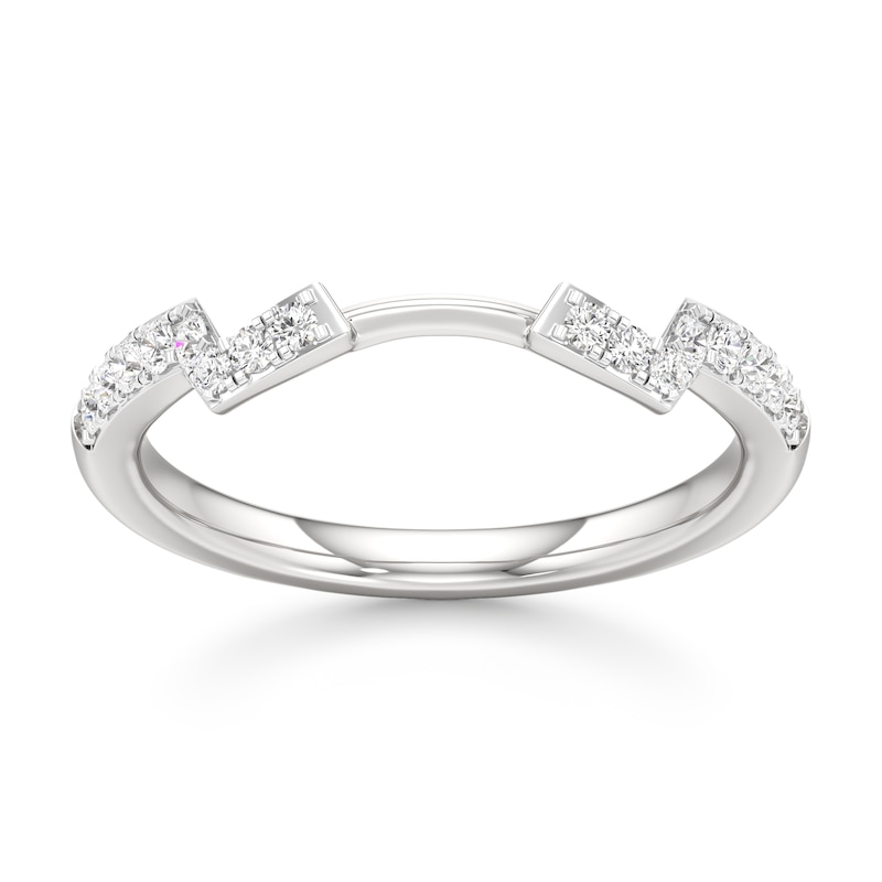 Main Image 1 of J'Lure Lab-Grown Diamond Angled Contour Wedding Band 1/5 ct tw 18K White Gold
