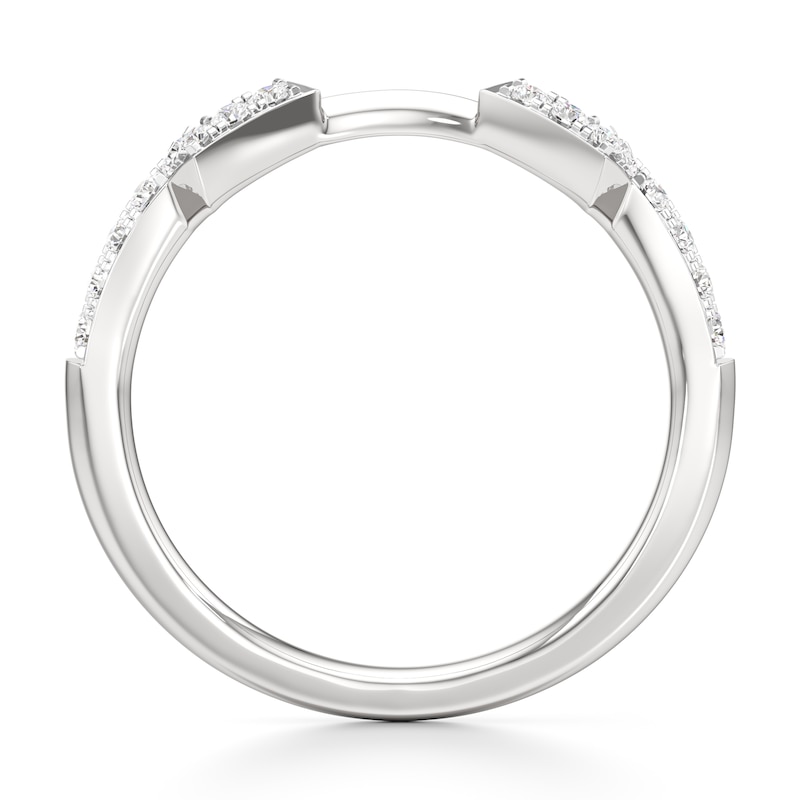 Main Image 2 of J'Lure Lab-Grown Diamond Angled Contour Wedding Band 1/5 ct tw 18K White Gold