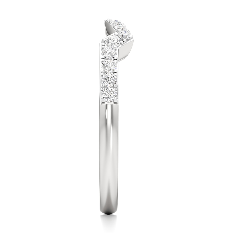 Main Image 3 of J'Lure Lab-Grown Diamond Angled Contour Wedding Band 1/5 ct tw 18K White Gold