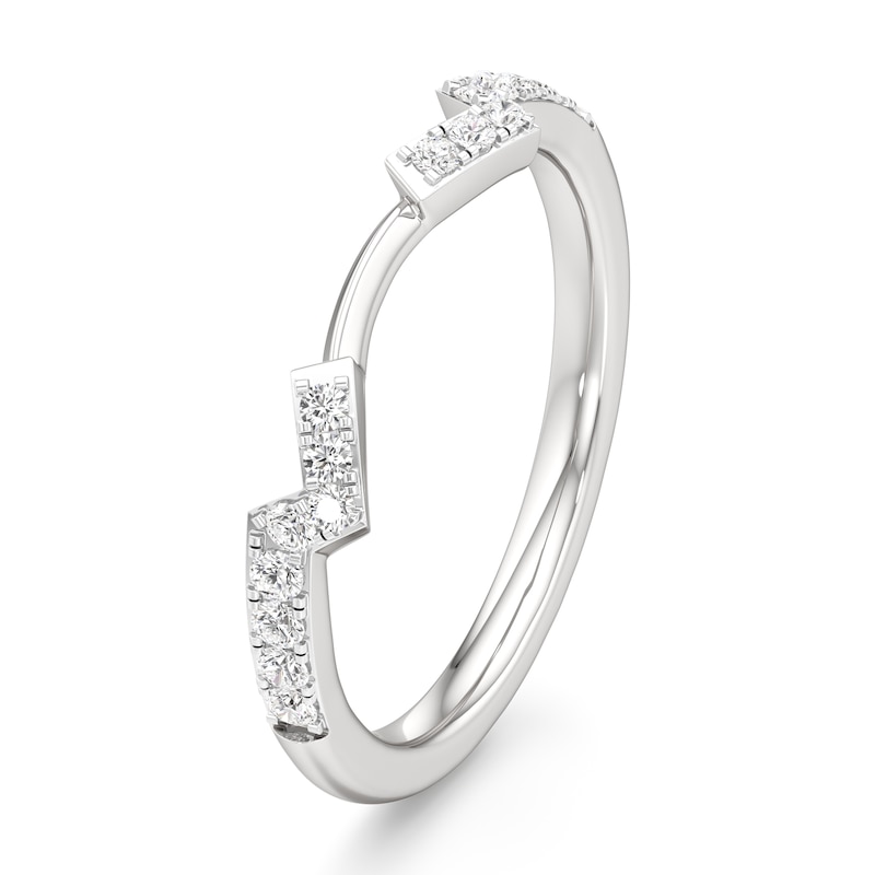 Main Image 4 of J'Lure Lab-Grown Diamond Angled Contour Wedding Band 1/5 ct tw 18K White Gold