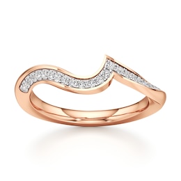 J'Lure Lab-Grown Diamond Contour Wedding Band 1/5 ct tw 18K Rose Gold