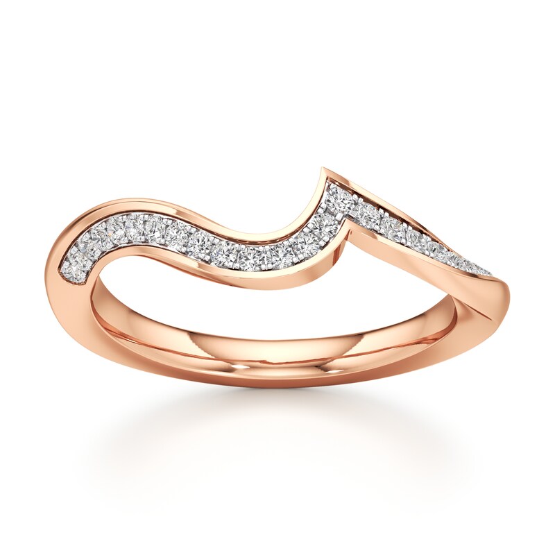 Main Image 1 of J'Lure Lab-Grown Diamond Contour Wedding Band 1/5 ct tw 18K Rose Gold