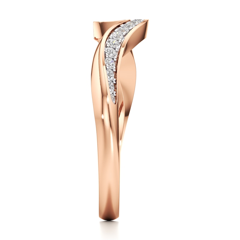 Main Image 3 of J'Lure Lab-Grown Diamond Contour Wedding Band 1/5 ct tw 18K Rose Gold