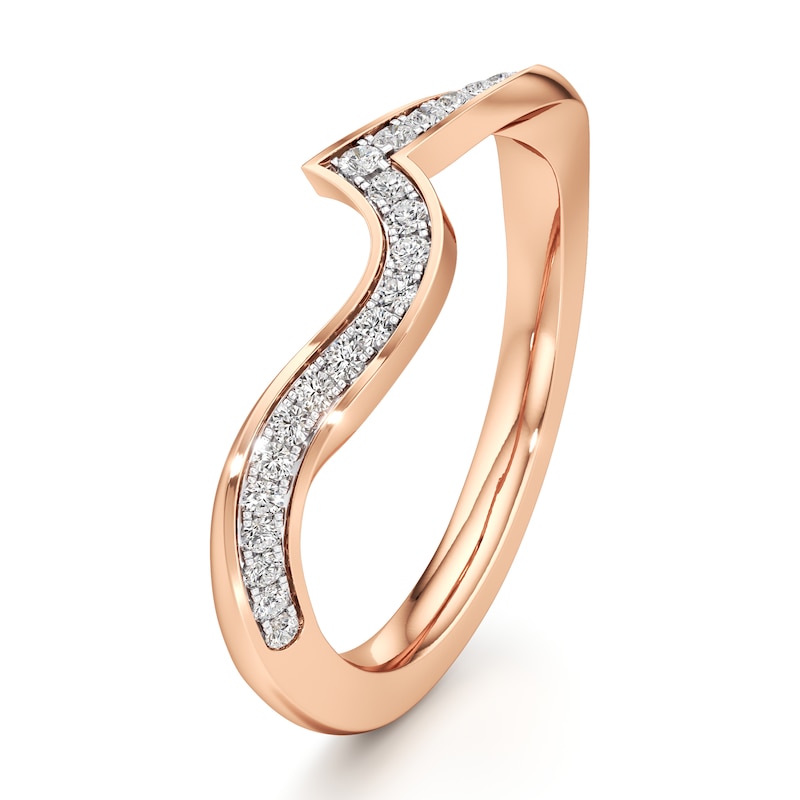 Main Image 4 of J'Lure Lab-Grown Diamond Contour Wedding Band 1/5 ct tw 18K Rose Gold