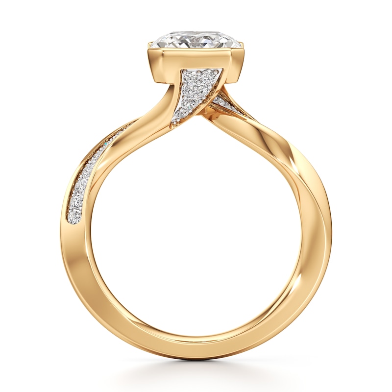 Main Image 2 of J'Lure Radiant Brilliant-Cut Lab-Grown Diamond Bypass Engagement Ring 3-1/4 ct tw 18K Yellow Gold