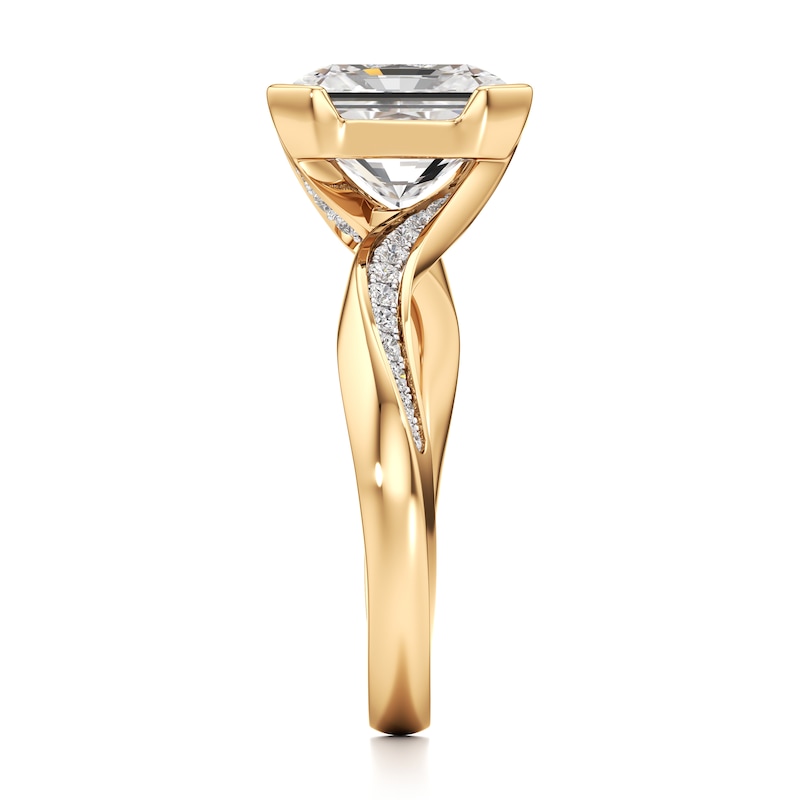 Main Image 3 of J'Lure Radiant Brilliant-Cut Lab-Grown Diamond Bypass Engagement Ring 3-1/4 ct tw 18K Yellow Gold