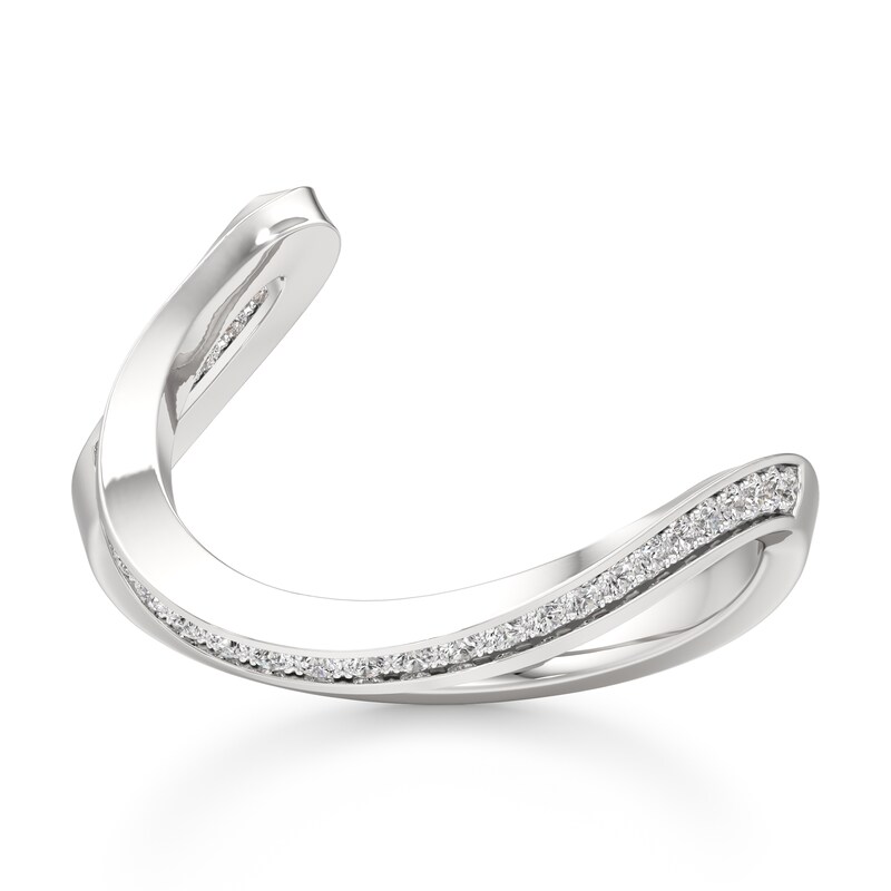 Main Image 1 of J'Lure Lab-Grown Diamond Contour Wedding Band 1/6 ct tw 18K White Gold
