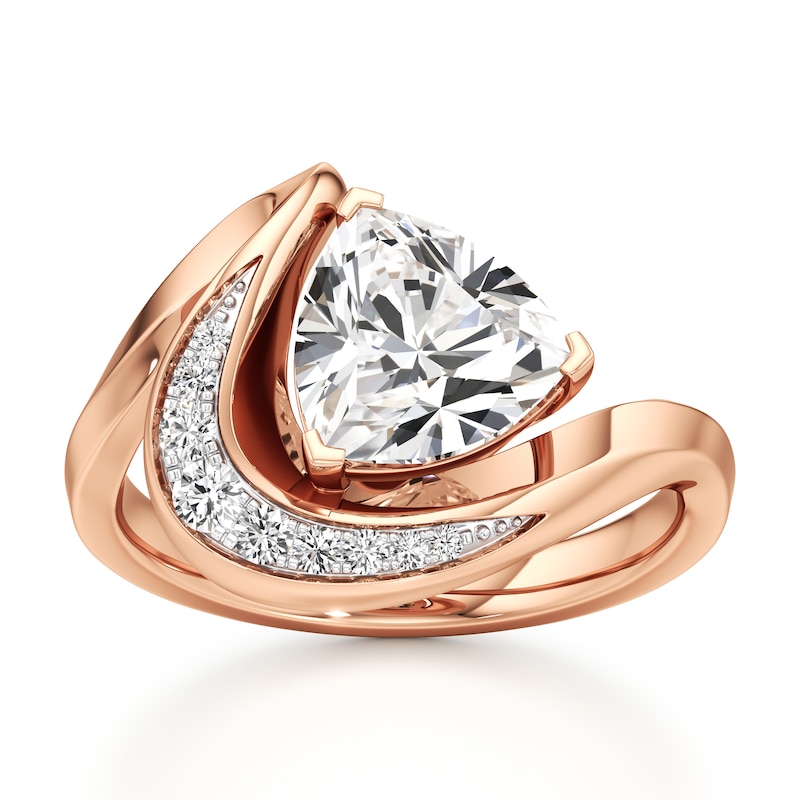 Main Image 1 of J'Lure Trillion Curved Brilliant-Cut Lab-Grown Diamond Engagement Ring 3 ct tw 18K Rose Gold