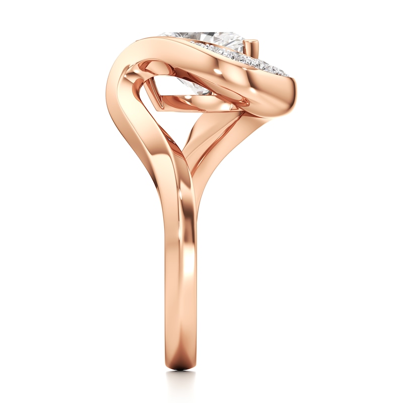 Main Image 3 of J'Lure Trillion Curved Brilliant-Cut Lab-Grown Diamond Engagement Ring 3 ct tw 18K Rose Gold