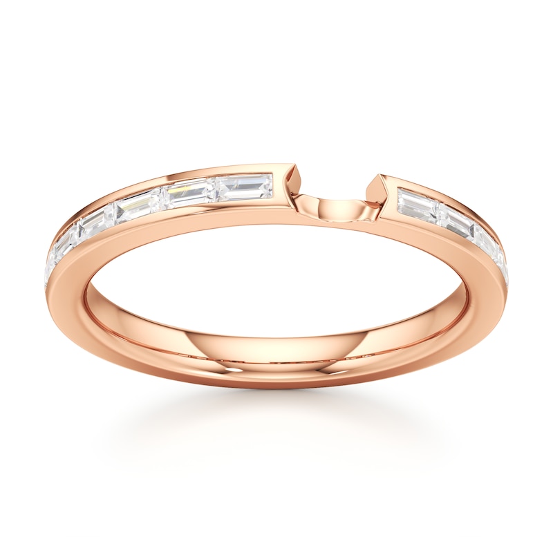 Main Image 1 of J'Lure Baguette-Cut Lab-Grown Diamond Contour Wedding Band 3/8 ct tw 18K Rose Gold