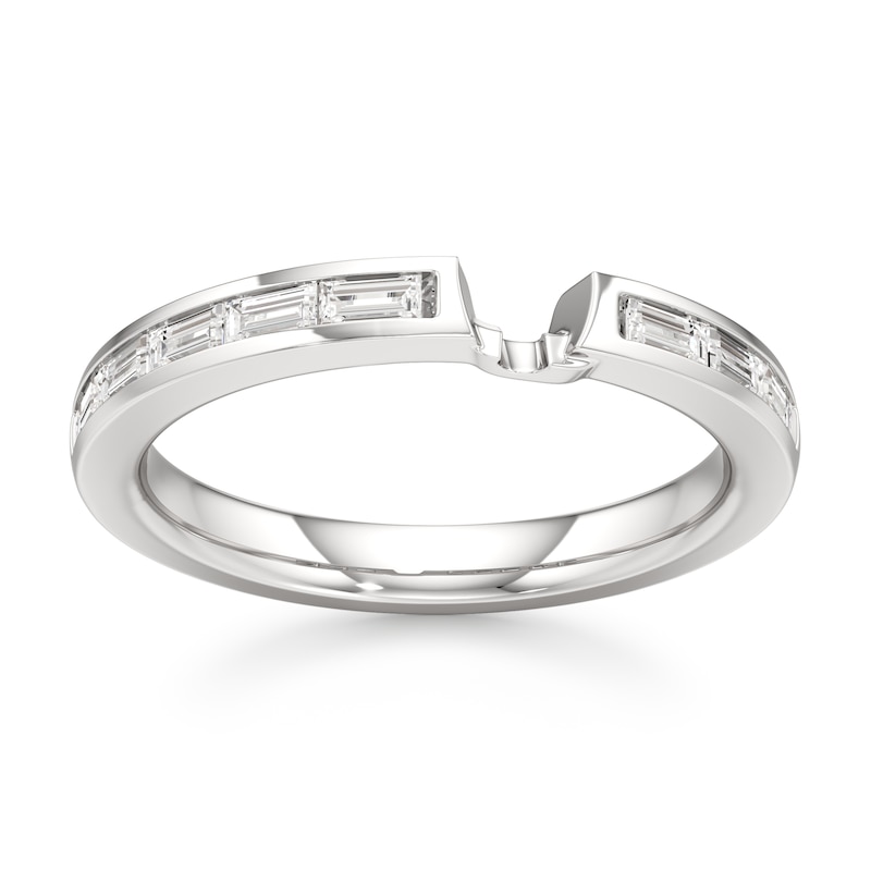 Main Image 1 of J'Lure Baguette-Cut Lab-Grown Diamond Contour Wedding Band 1/3 ct tw 18K White Gold