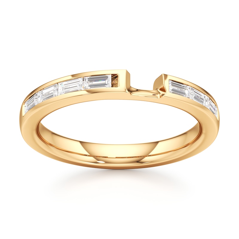 Main Image 1 of J'Lure Baguette-Cut Lab-Grown Diamond Contour Wedding Band 1/3 ct tw 18K Yellow Gold