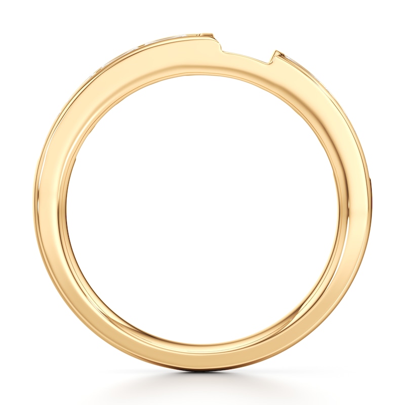 Main Image 2 of J'Lure Baguette-Cut Lab-Grown Diamond Contour Wedding Band 1/3 ct tw 18K Yellow Gold