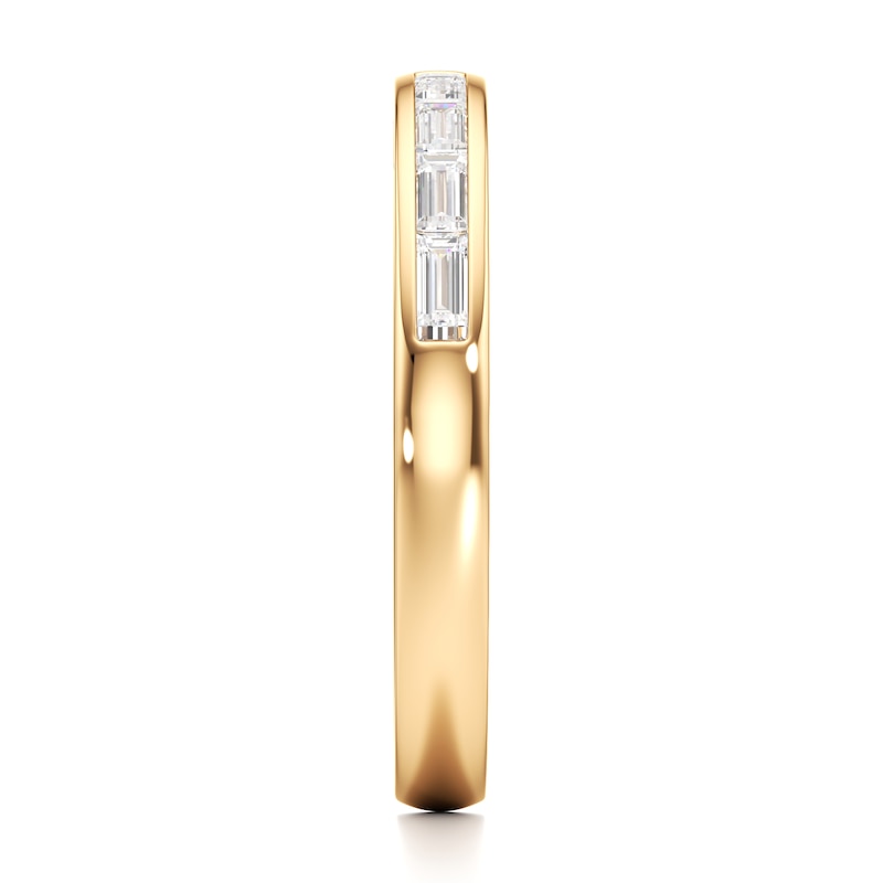 Main Image 3 of J'Lure Baguette-Cut Lab-Grown Diamond Contour Wedding Band 1/3 ct tw 18K Yellow Gold