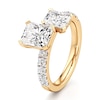 Thumbnail Image 4 of J'Lure Radiant Brilliant-Cut Two-Stone Lab-Created Diamond Engagement Ring 3-3/8 ct tw 18K Yellow Gold
