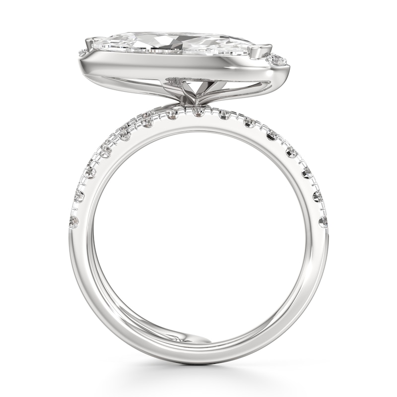 Main Image 2 of J'Lure Moval Old-Cut Lab-Grown Diamond Spiral Engagement Ring 3-7/8 ct tw 18K White Gold