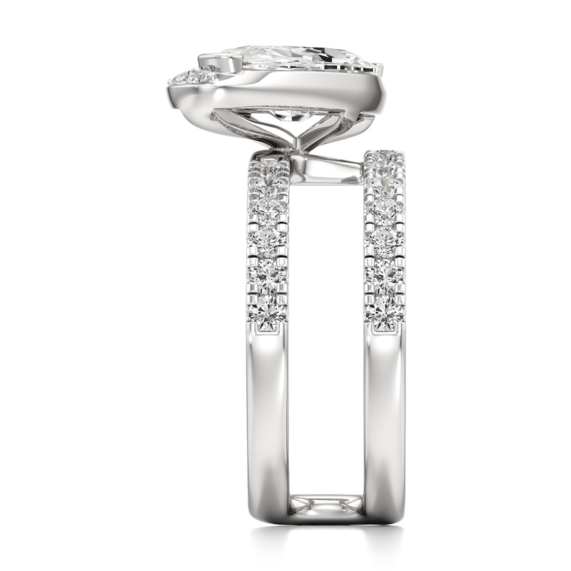 Main Image 3 of J'Lure Moval Old-Cut Lab-Grown Diamond Spiral Engagement Ring 3-7/8 ct tw 18K White Gold