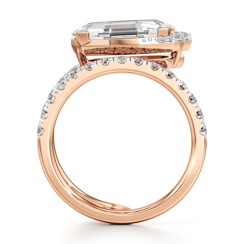 Main Image 2 of J'Lure Oval Portrait-Cut Lab-Grown Diamond Spiral Engagement Ring 3-5/8 ct tw 18K Rose Gold