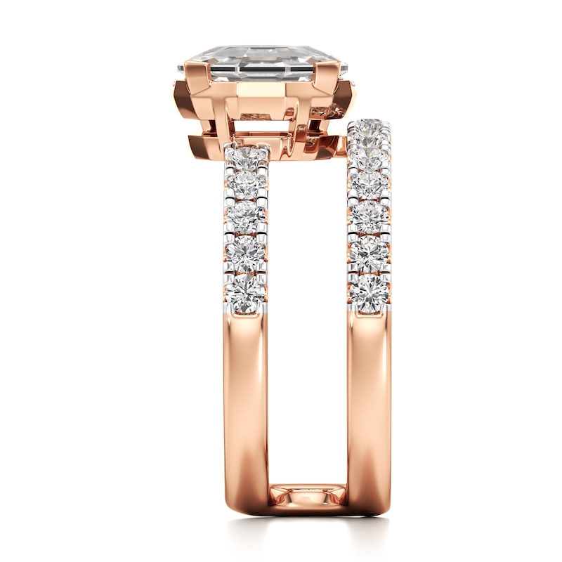 Main Image 3 of J'Lure Oval Portrait-Cut Lab-Grown Diamond Spiral Engagement Ring 3-5/8 ct tw 18K Rose Gold