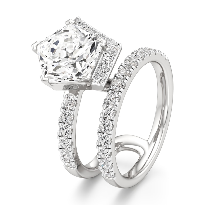 Main Image 4 of J'Lure Pentagon Brilliant-Cut Lab-Grown Diamond Spiral Engagement Ring 3-7/8 ct tw 18K White Gold