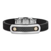 Thumbnail Image 1 of Baraka Men's Rubber Strap Bracelet with Stainless Steel, Carbon Fiber & 18K Yellow Gold 7.75"