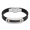 Thumbnail Image 5 of Baraka Men's Rubber Strap Bracelet with Stainless Steel, Carbon Fiber & 18K Yellow Gold 7.75"