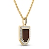 Thumbnail Image 2 of 1933 by Esquire Men's Natural Tiger's Eye Quartz & Diamond Necklace 1/4 ct tw 14K Yellow Gold-Plated Sterling Silver 22"