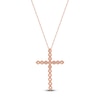 Thumbnail Image 3 of Lab-Grown Diamond Cross Necklace 2 ct tw 14K Rose Gold 18"