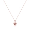 Thumbnail Image 1 of Heart-Shaped Natural Morganite & Diamond Accent Necklace 10K Rose Gold 18"