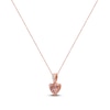Thumbnail Image 2 of Heart-Shaped Natural Morganite & Diamond Accent Necklace 10K Rose Gold 18"