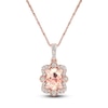 Thumbnail Image 1 of Morganite Necklace 1/10 ct tw Diamonds 10K Rose Gold