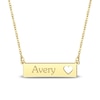 Thumbnail Image 1 of Engravable Name Bar Necklace with Heart Cutout 14K Yellow Gold 18"