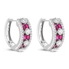 Thumbnail Image 3 of Marquise-Cut Natural Ruby & Diamond Hoop Earrings 7/8 ct tw 18K White Gold