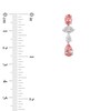 Thumbnail Image 2 of Multi-Shape Pink & White Lab-Grown Diamond Drop Earrings 3-1/2 ct tw 14K White Gold